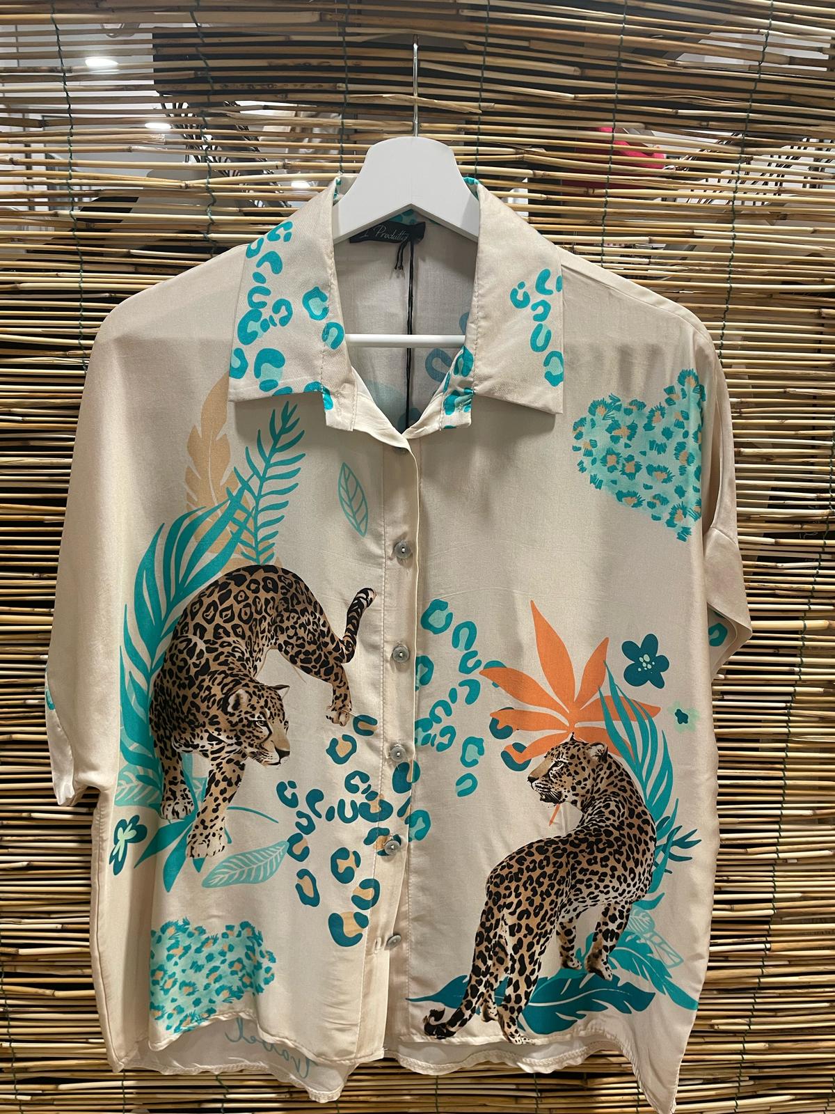 VISCOSA CAMICIA SETA ANIMALIER