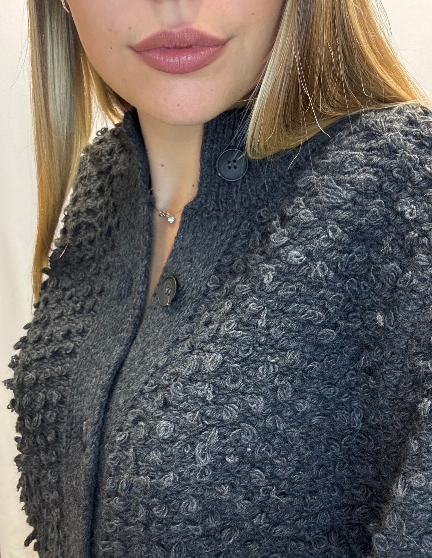 Cardigan Buccola Misto Alpaca Venere