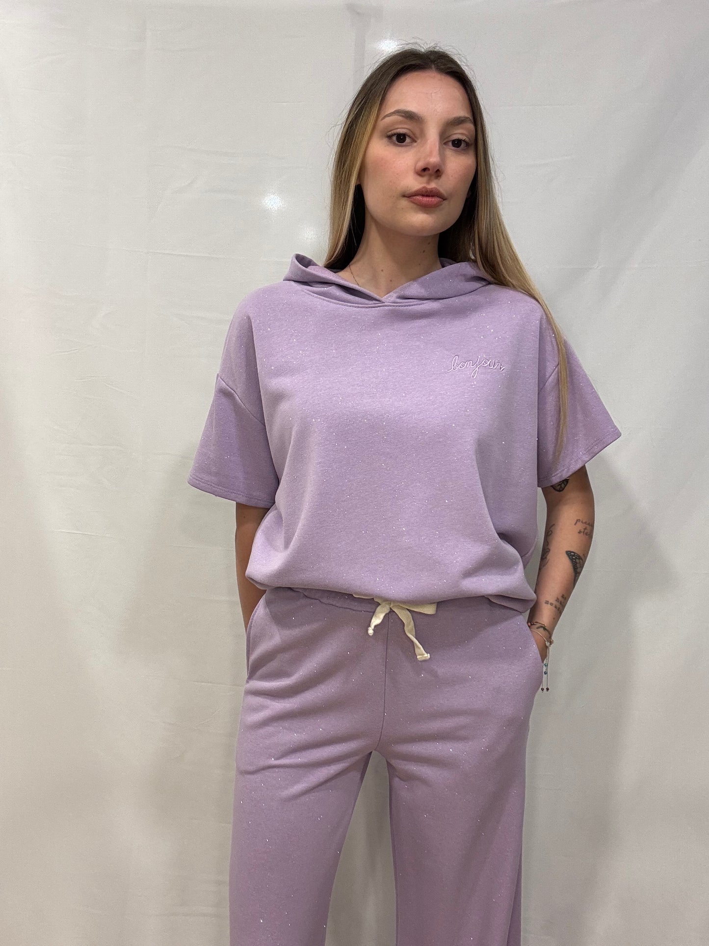 Felpa Ariel Bonjour Lilla Lurex