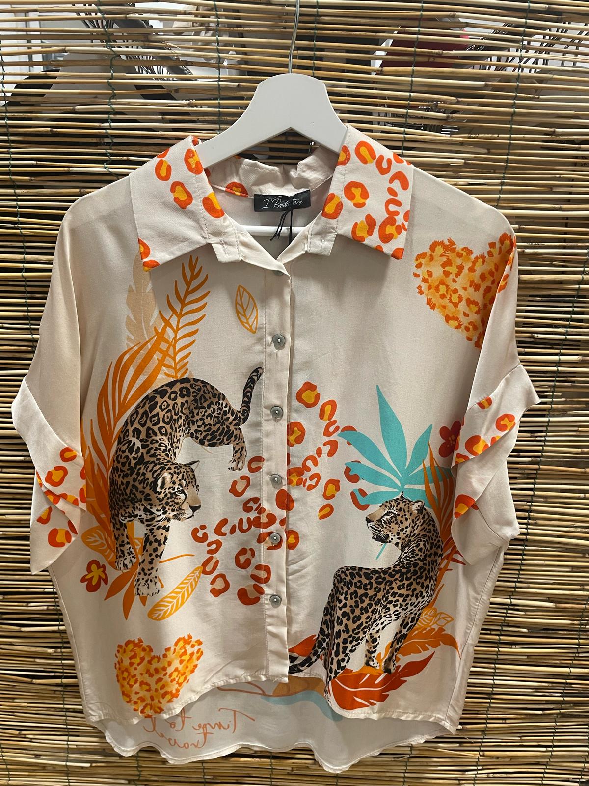 VISCOSA CAMICIA SETA ANIMALIER