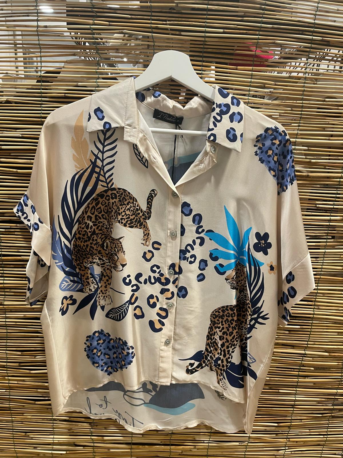 VISCOSA CAMICIA SETA ANIMALIER