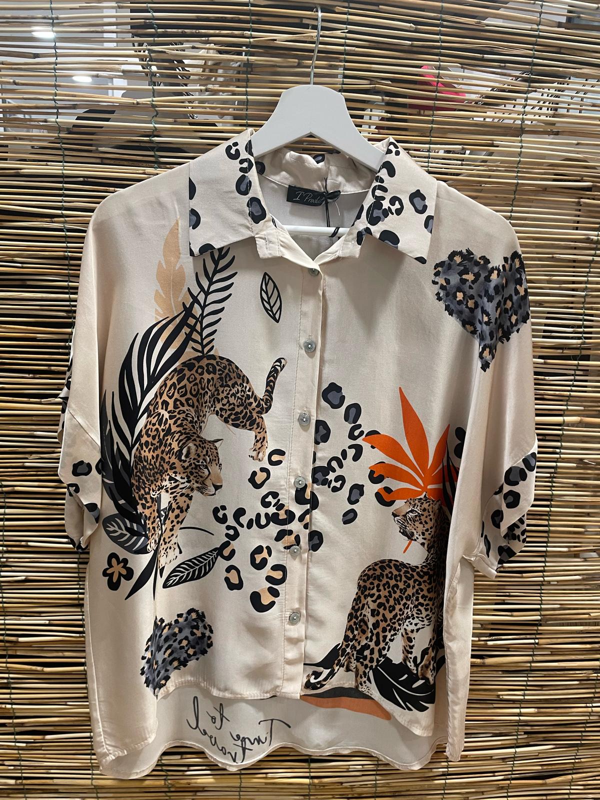 VISCOSA CAMICIA SETA ANIMALIER