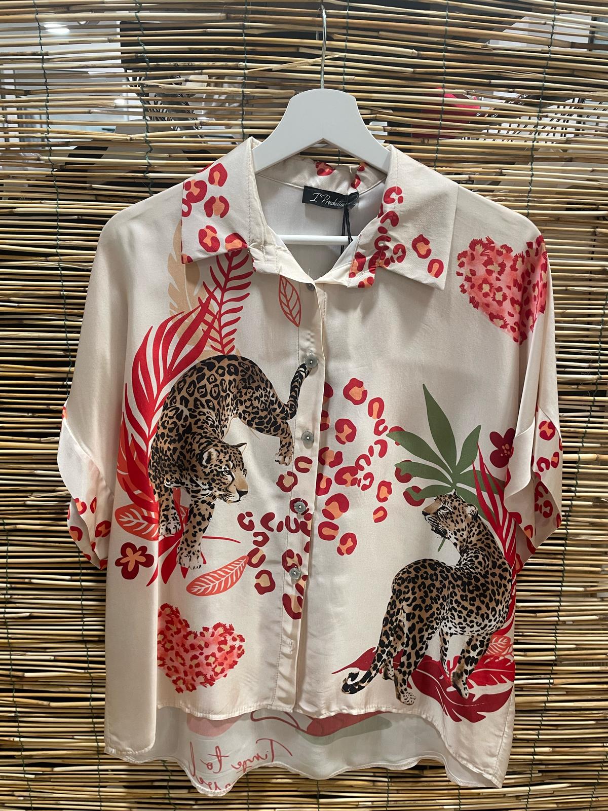 VISCOSA CAMICIA SETA ANIMALIER