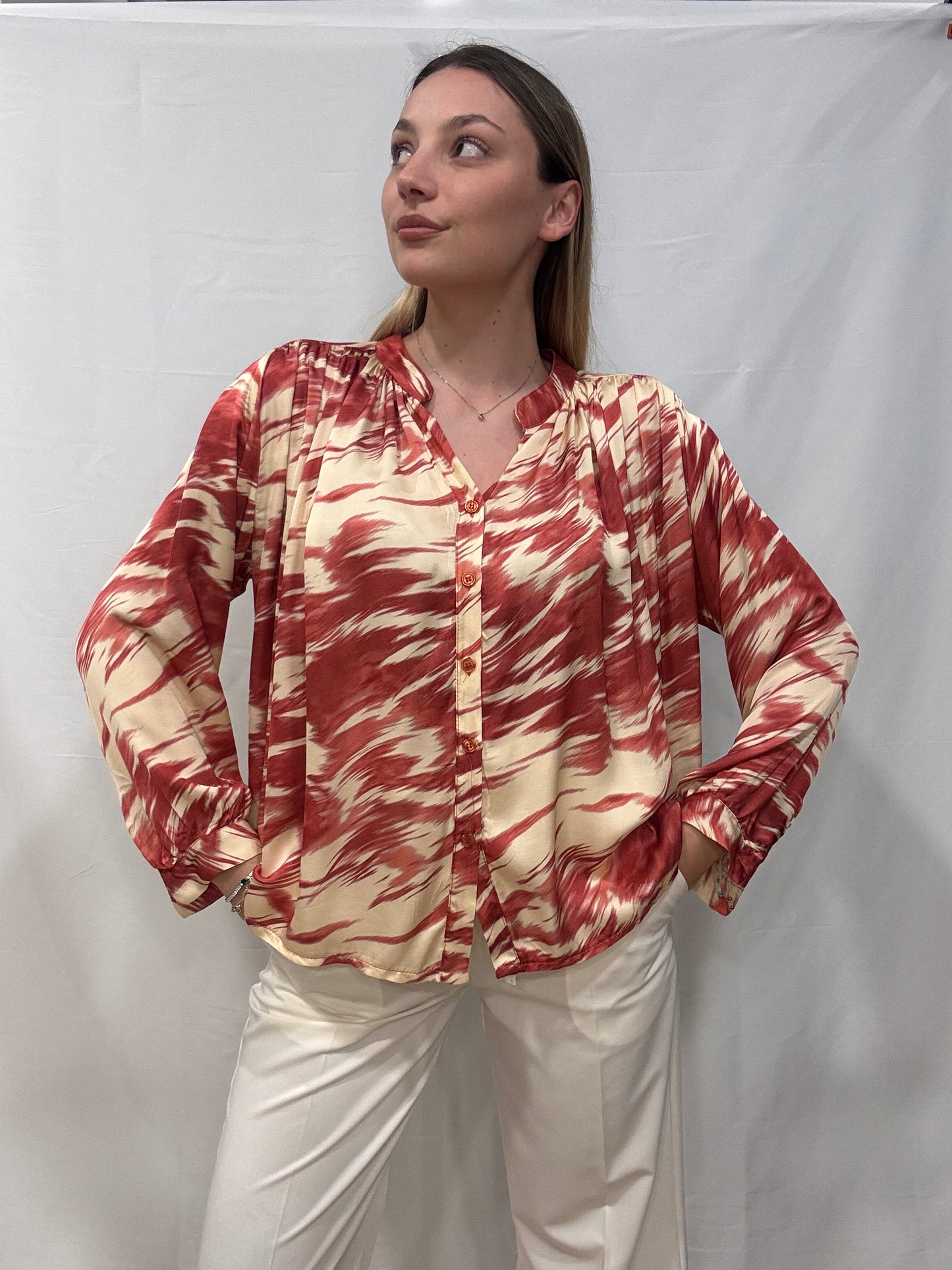 Camicia Amelia Misto Seta Fantasia