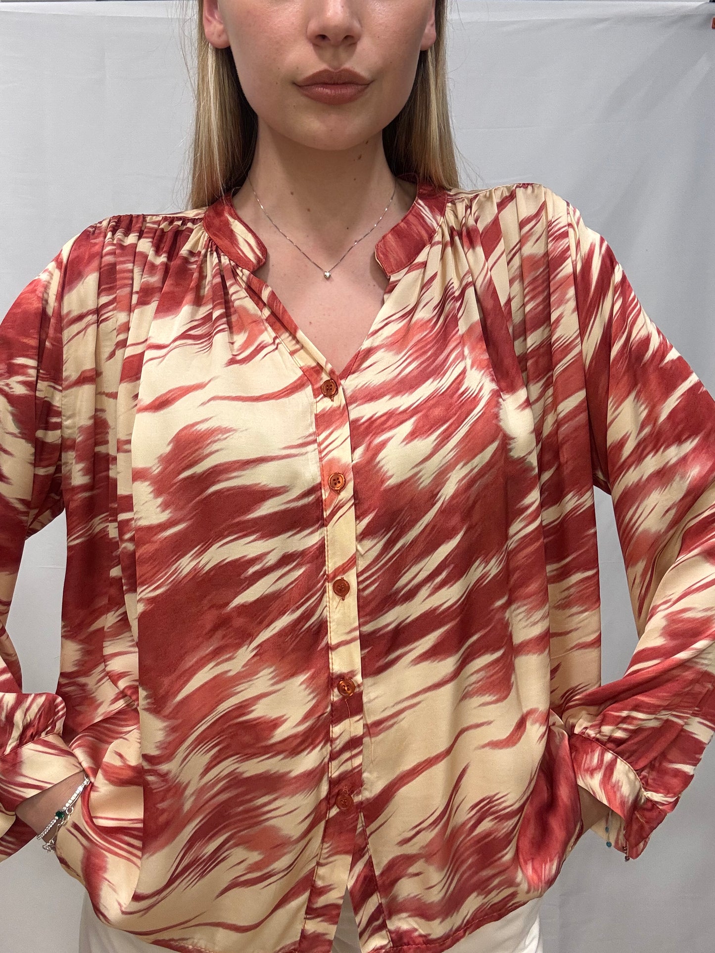 Camicia Amelia Misto Seta Fantasia