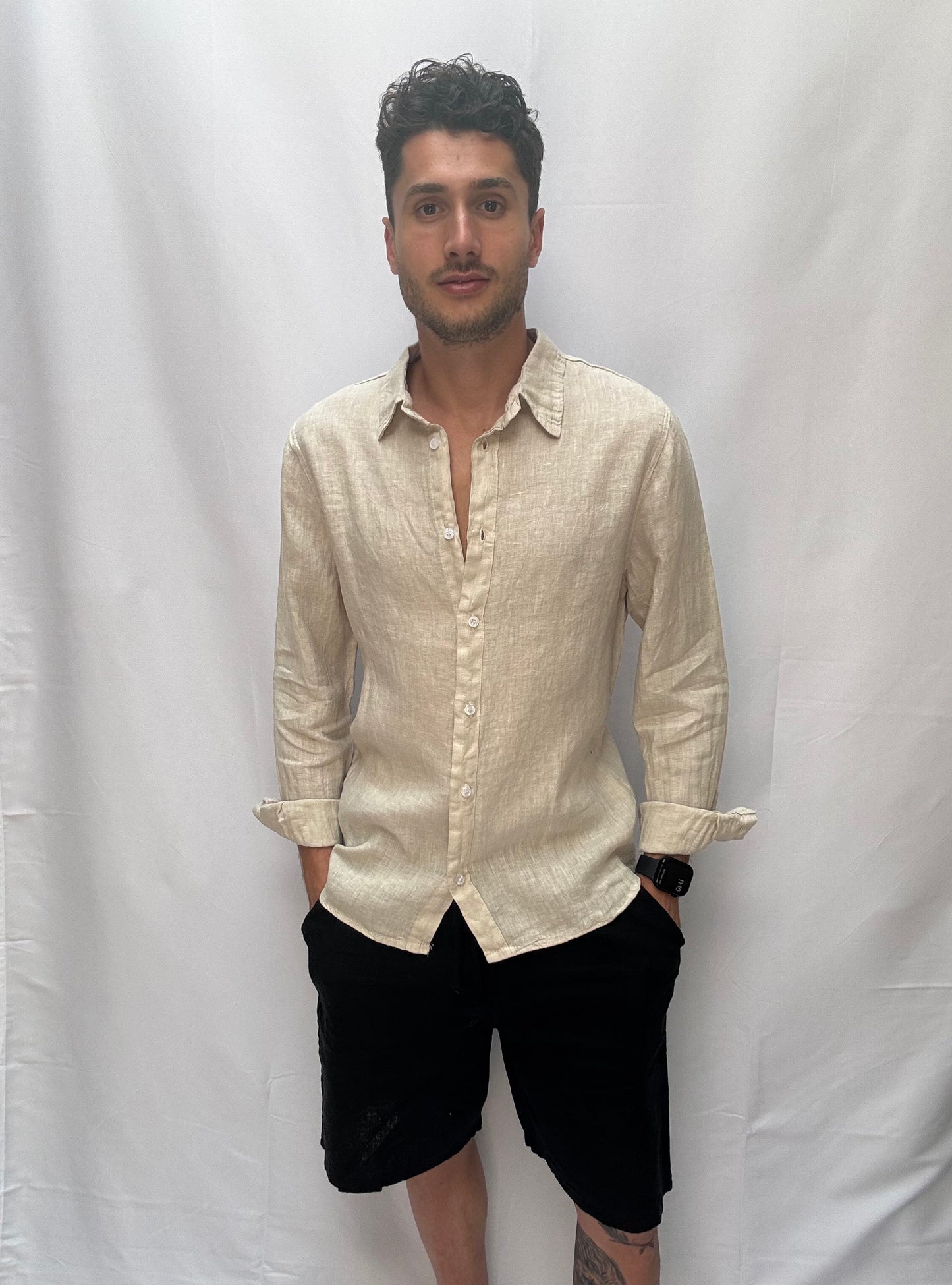 Camicia Giacomo 100% lino manica lunga