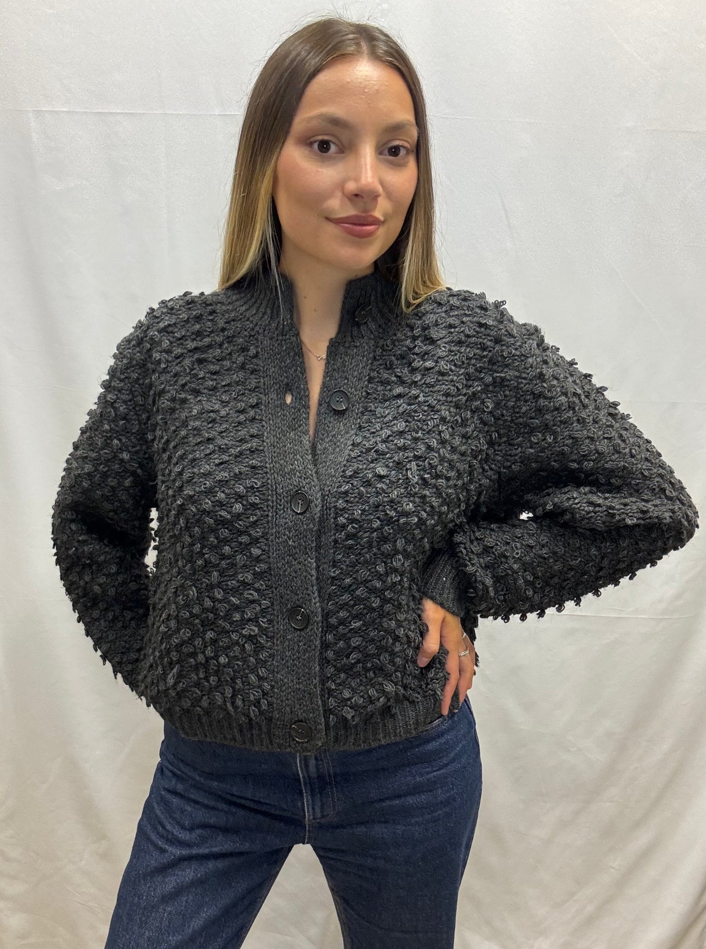 Cardigan Buccola Misto Alpaca Venere