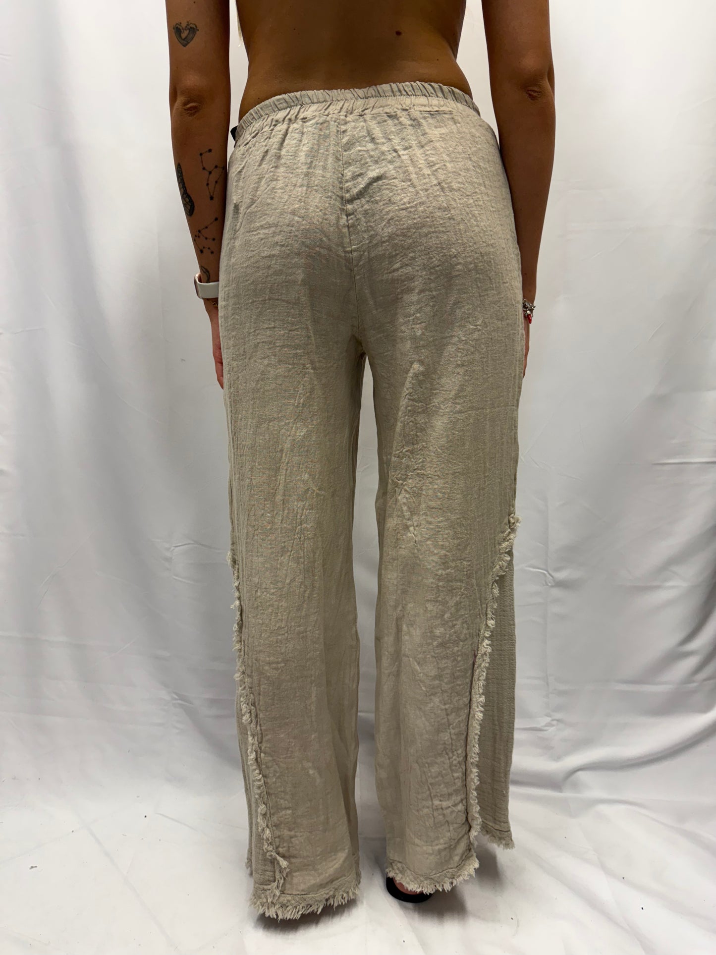 Pantalone Chiara  100% lino bottone