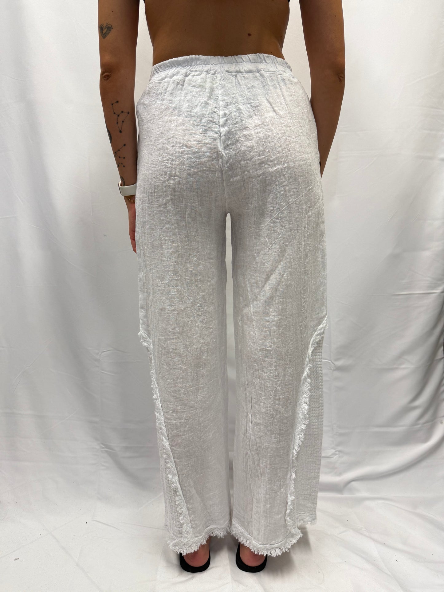 Pantalone Chiara  100% lino bottone