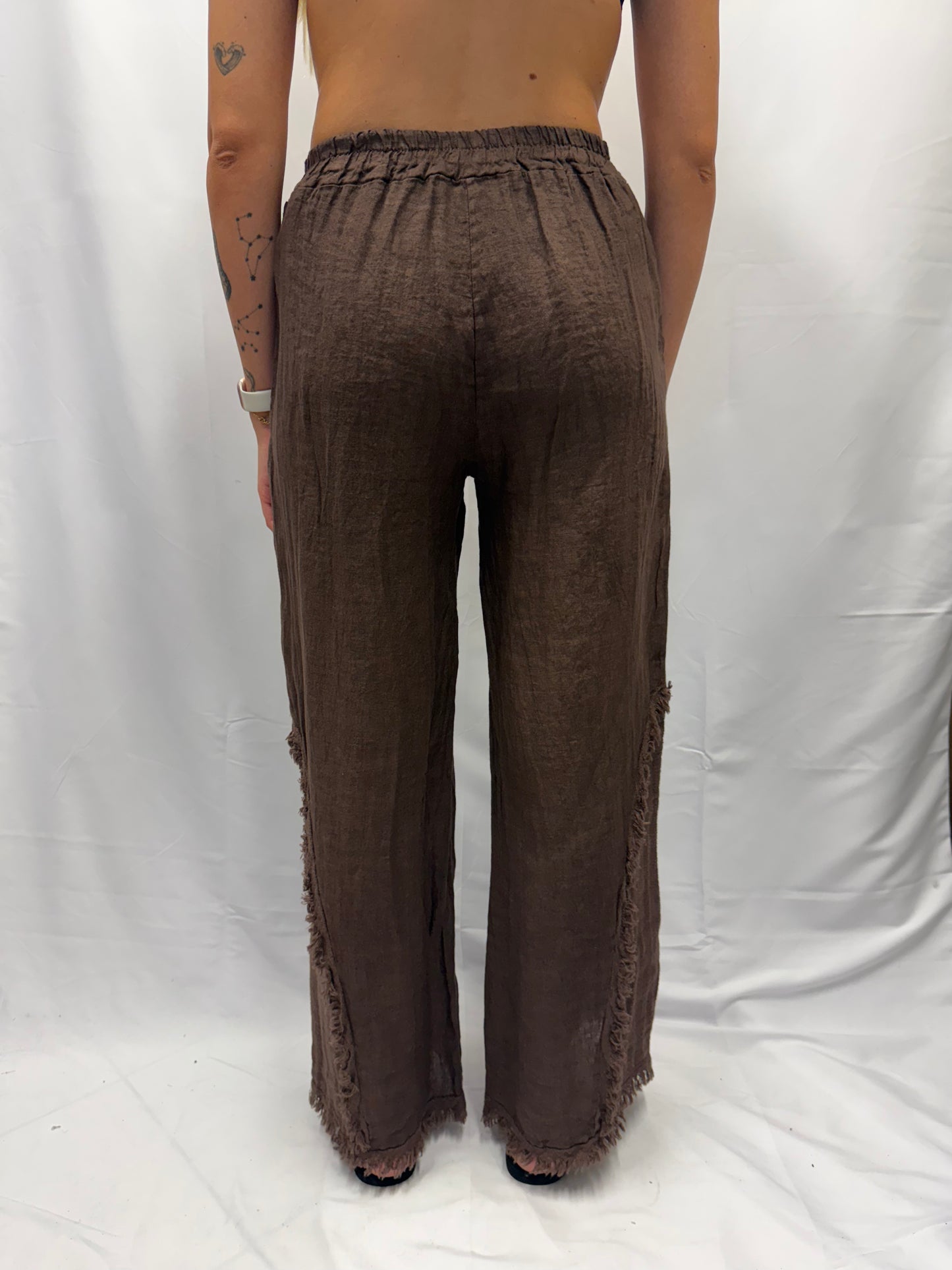 Pantalone Chiara  100% lino bottone