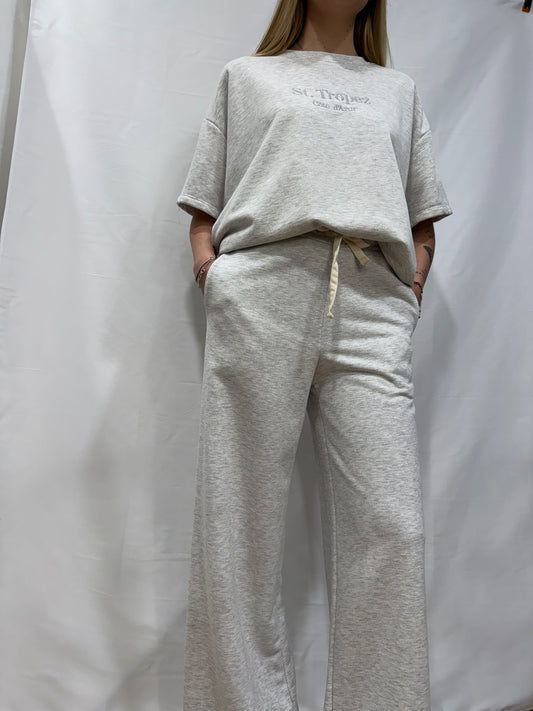 Pantalone Alba lungo felpa grigio lurex