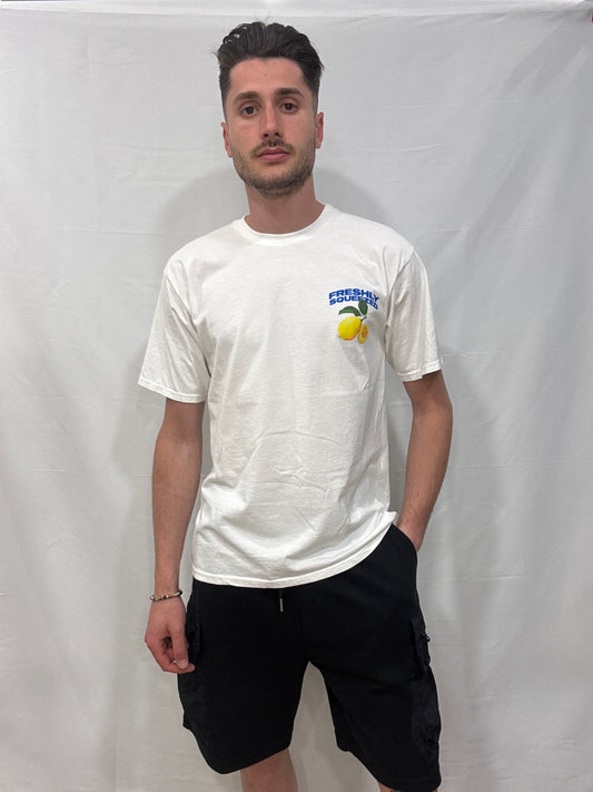 T-shirt Giorgio Uomo Stampa Limone Bianca