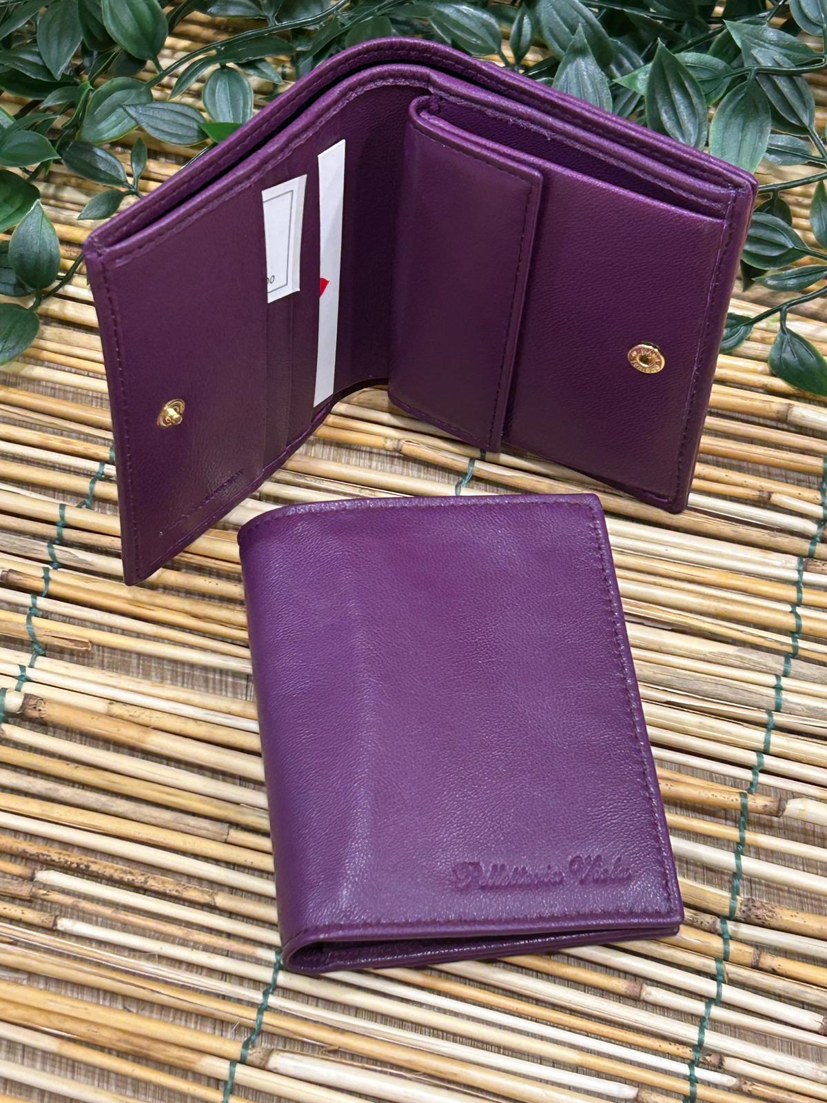 Portafoglio in pelle viola