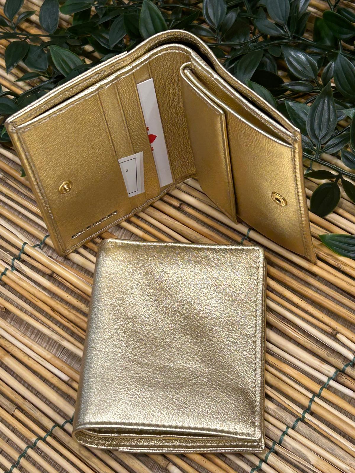 Portafoglio in pelle oro