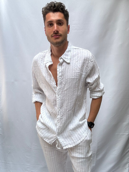 Camicia Martino 100% lino righe