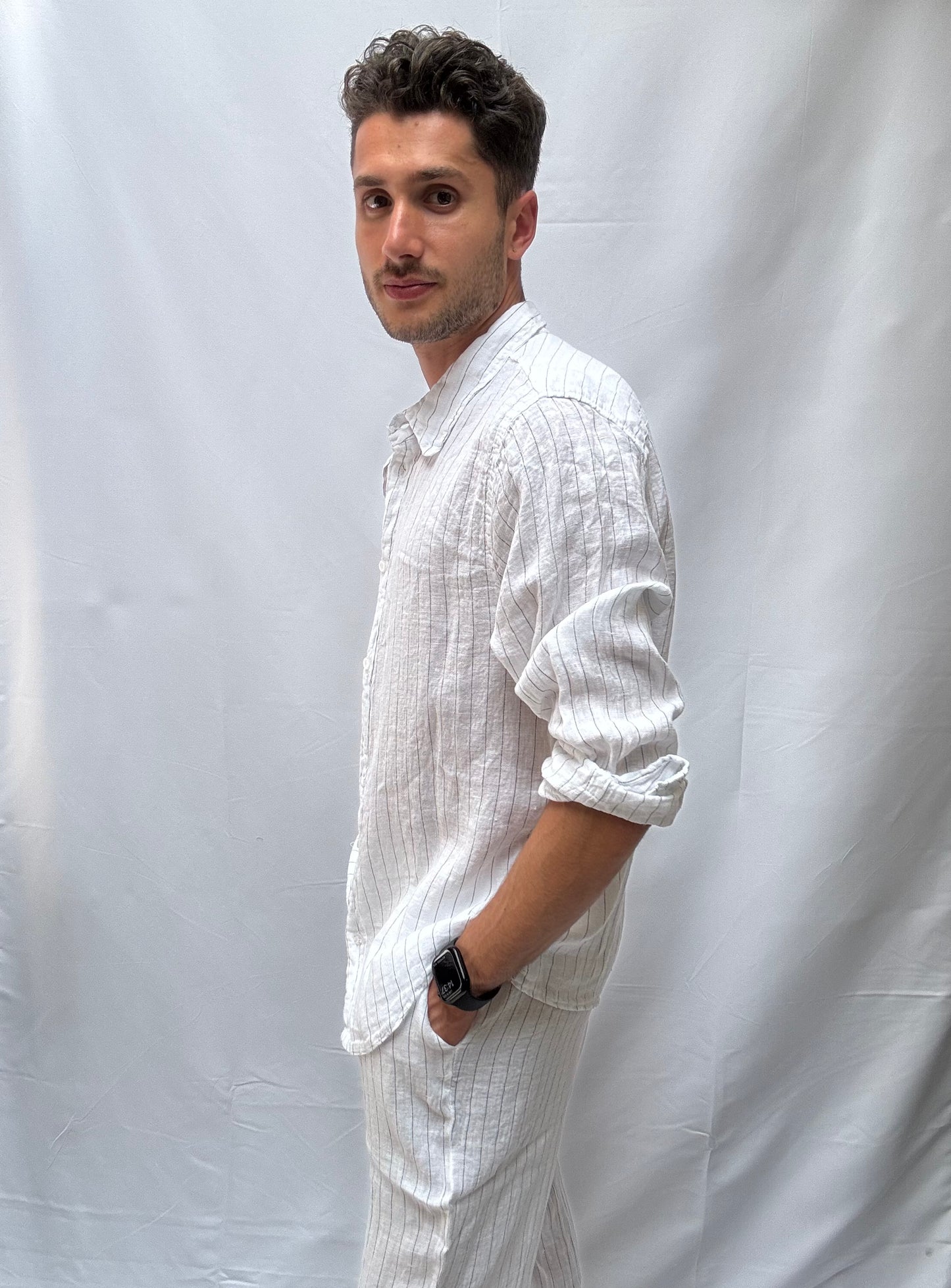 Camicia Martino 100% lino righe