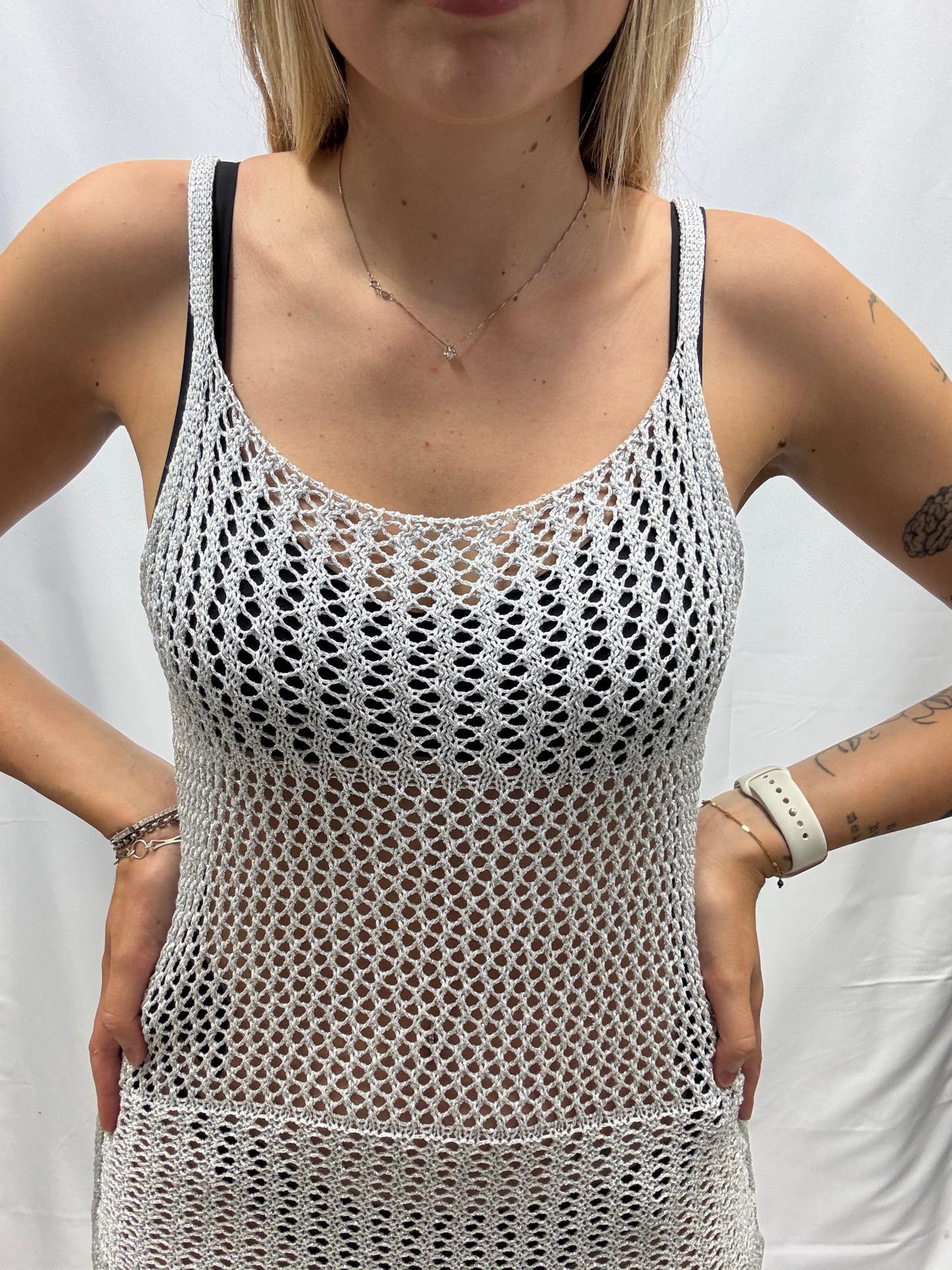 Copricostume Vanessa lurex corto